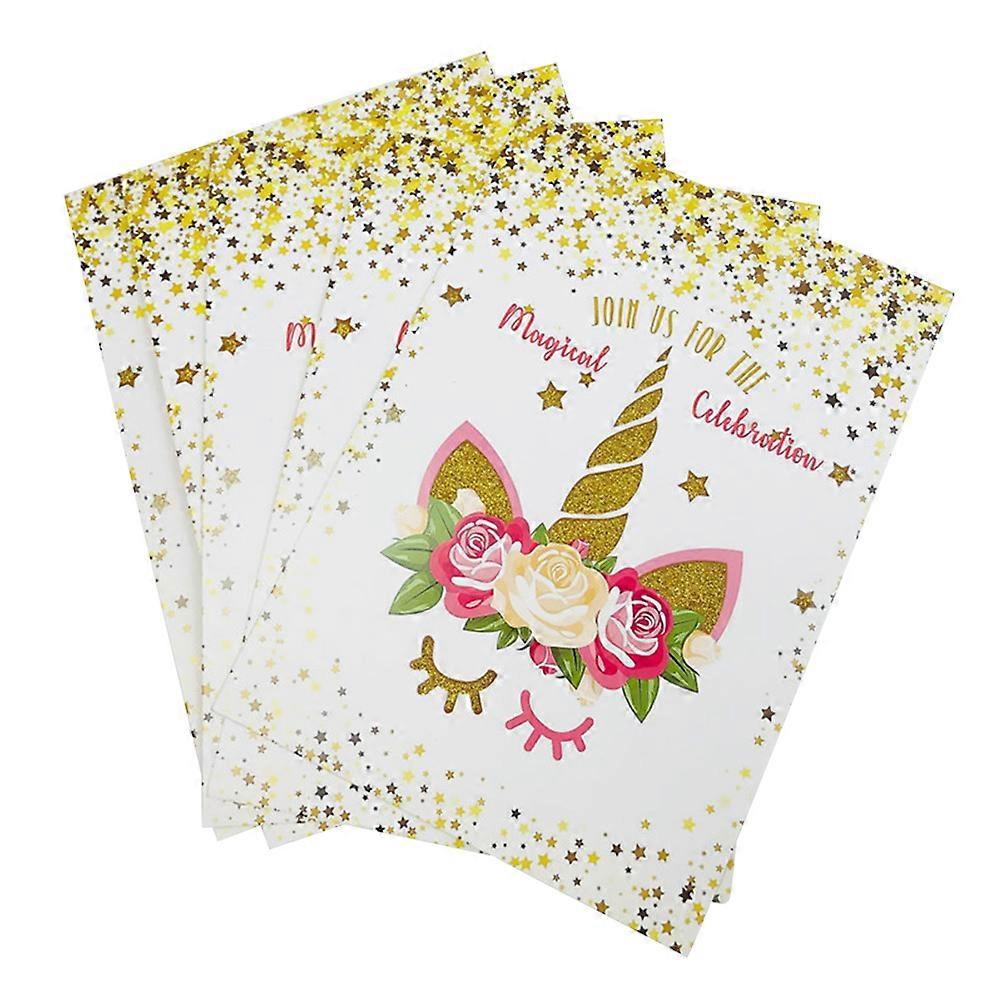 Unicorn Birthday Party Invitation Card Assorted Color 19 x 13.5cm Theme Decorations 10Pcs/Set