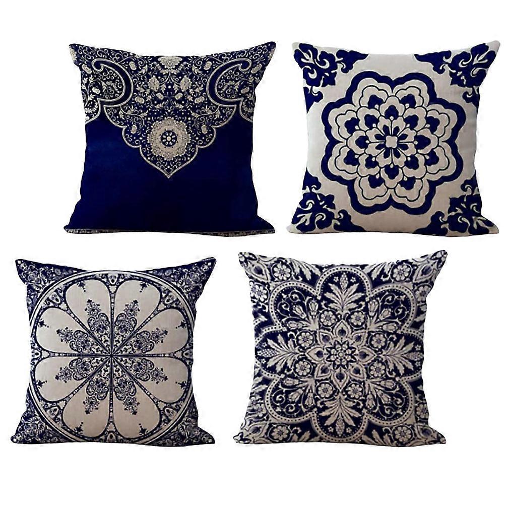 Throw Pillows For Couch Chinese Style Flower Pattern Home Decoration 4Set