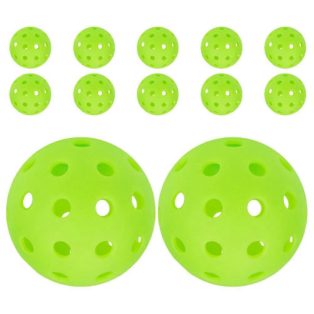 Pickleball Practice 12Pcs Pickleball Balls Glow In The Dark High Visibility Plastic For Outdoor Practice