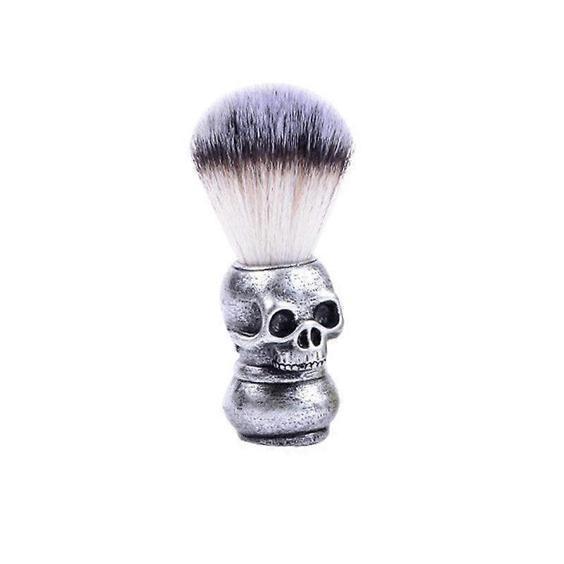 Shaving Brush with Skull Handle (Silver)