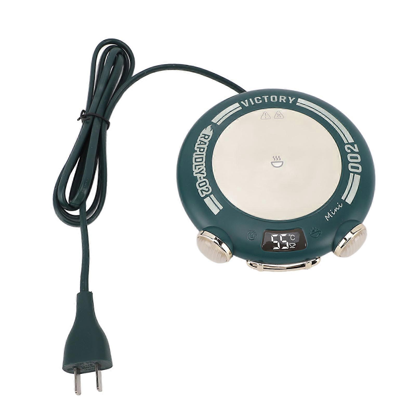 Chauffe-tasse 55℃ 65℃ 75℃ Thermostat réglable à 3 niveaux Dessous de verre chauffant Chauffe-bougie intelligent Vert vintage