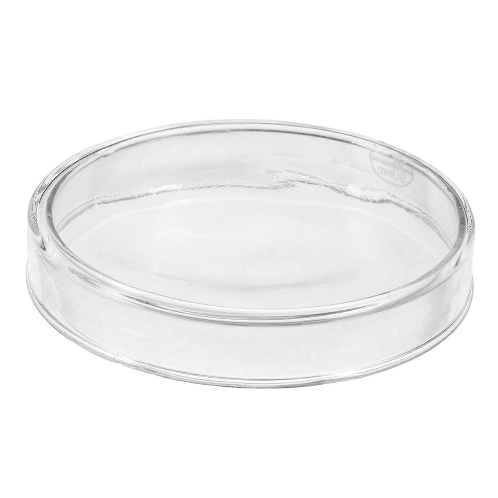 Glass Petri Dish 90 mm Cell Culture Plate, Flat Base for Laboratory Use, Durable Borosilicate Glass, Easy to Clean