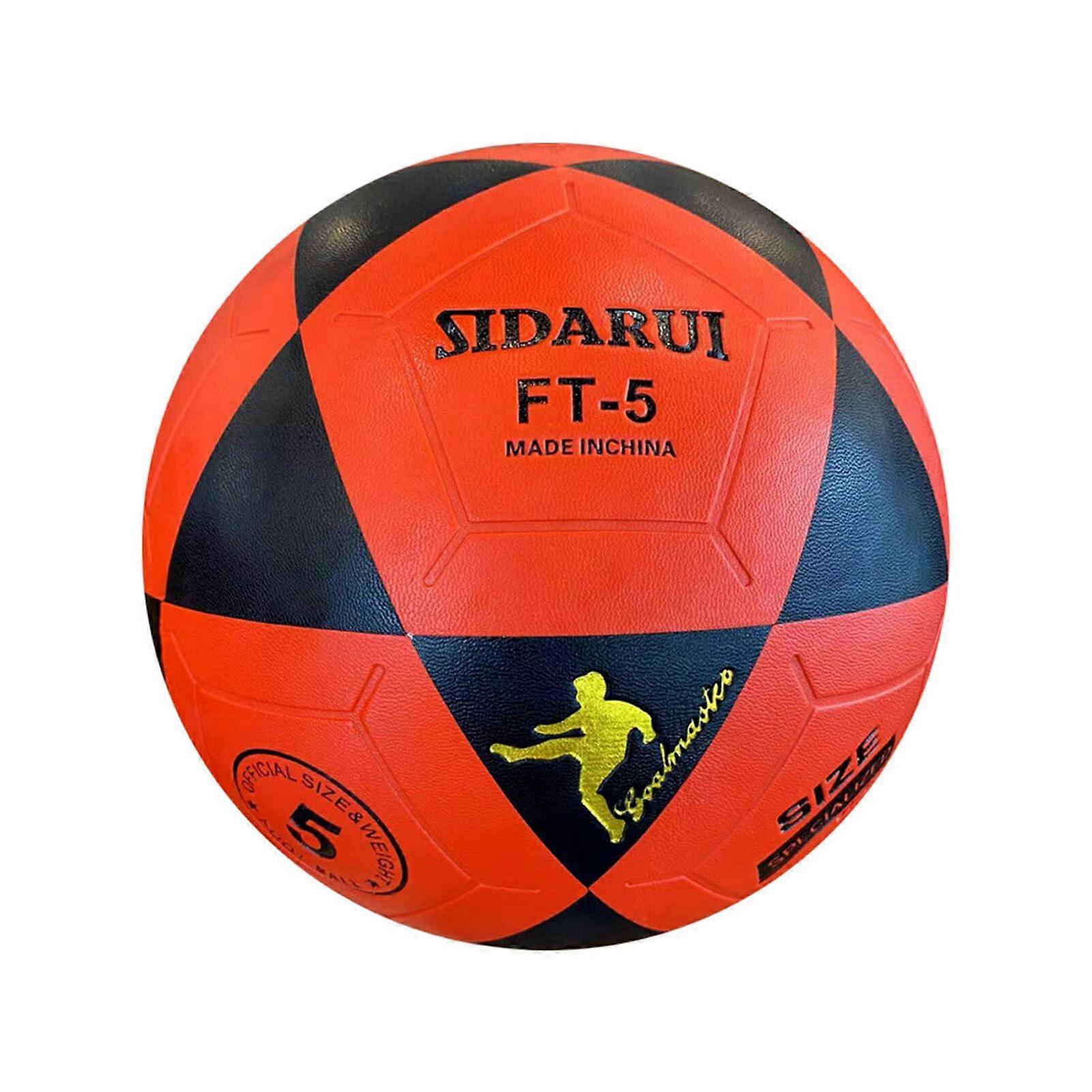 Easy to use size 5 football with durable machinestitched PVC erts. Standard Adult Training Football Black Red
