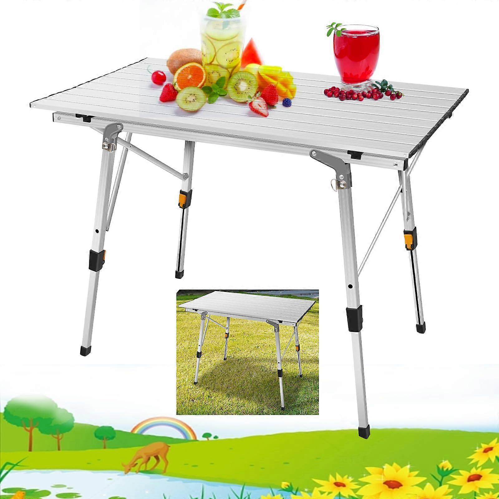 Camping Table Aluminum Adjustable Height for Indoor Outdoor