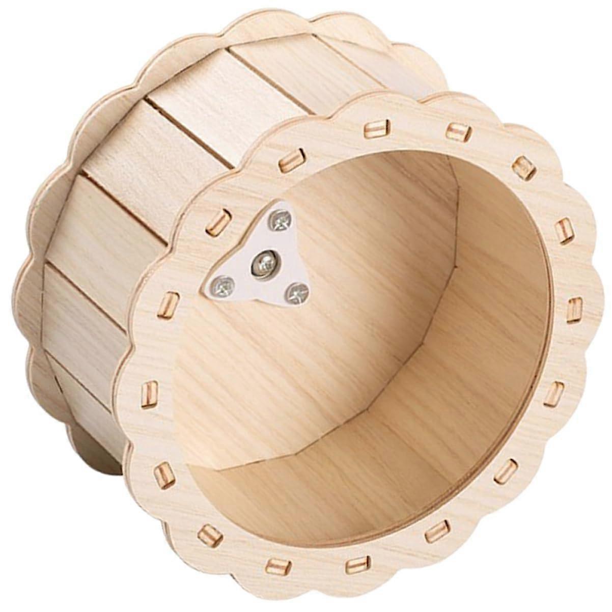 Hamster Wooden Running Wheel Quiet Wheel With Smooth Edges For Dwarf Hamsters And Small Hamsters Safe And Activity-Promoting
