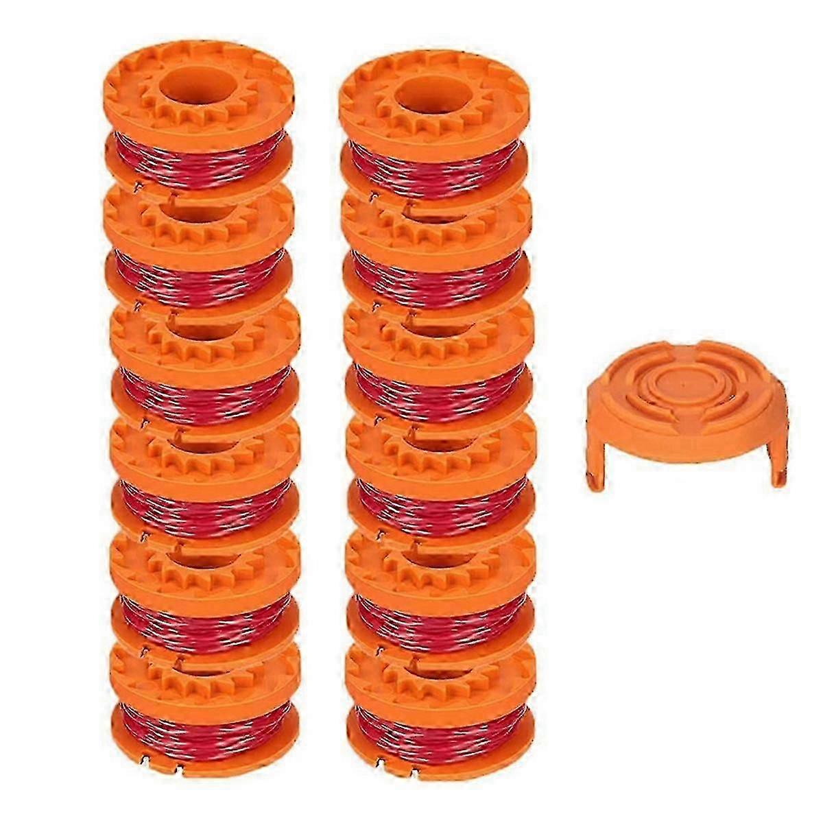 Line Spools, Edger Line Spools, Suitable for Lawn Mowers, Replacement Lines (12 Lines + 1 Cap)