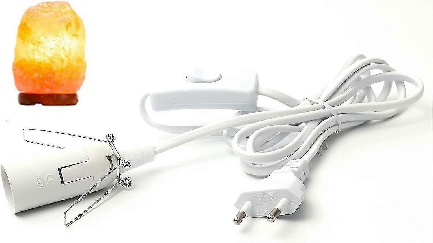 Cable for salt lamp with switch - E14-1.8 m - Socket for salt lamp, White SZRH