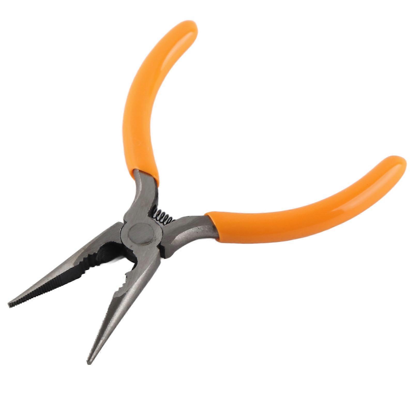 Alicate de Ponta Dentada de 5 Polegadas com Mandíbulas Serrilhadas Cônicas Alicate de Agulha de Ponta Longa 