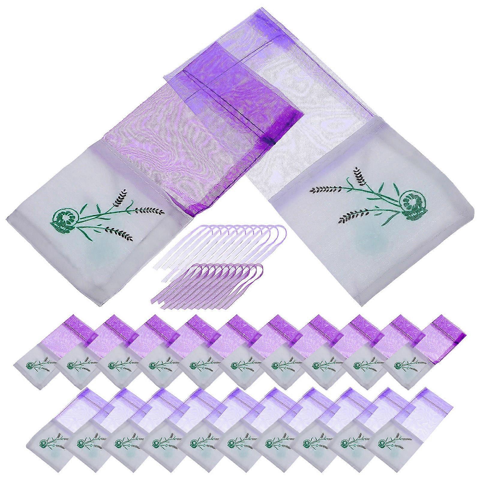 Pouches For Lavender Gauze and Cotton Cloth Rectangular Vintage Style Storage Other Occasions Dark Purple and Light Purple 20Pack