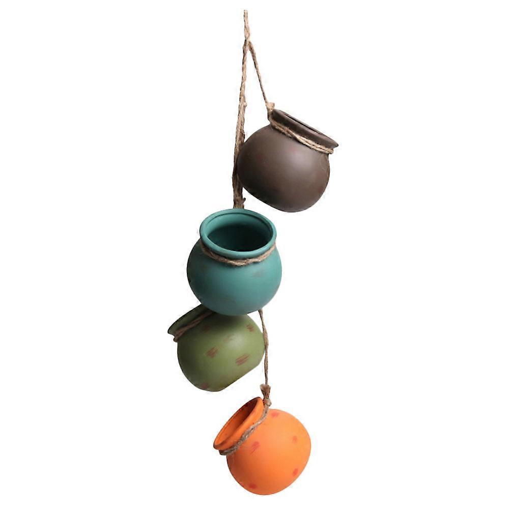 Planter Flower Pots Hanging Ceramic Planter Office Workers Indoor Use Assorted Color 3.9×3.9×3.5in 1 Set