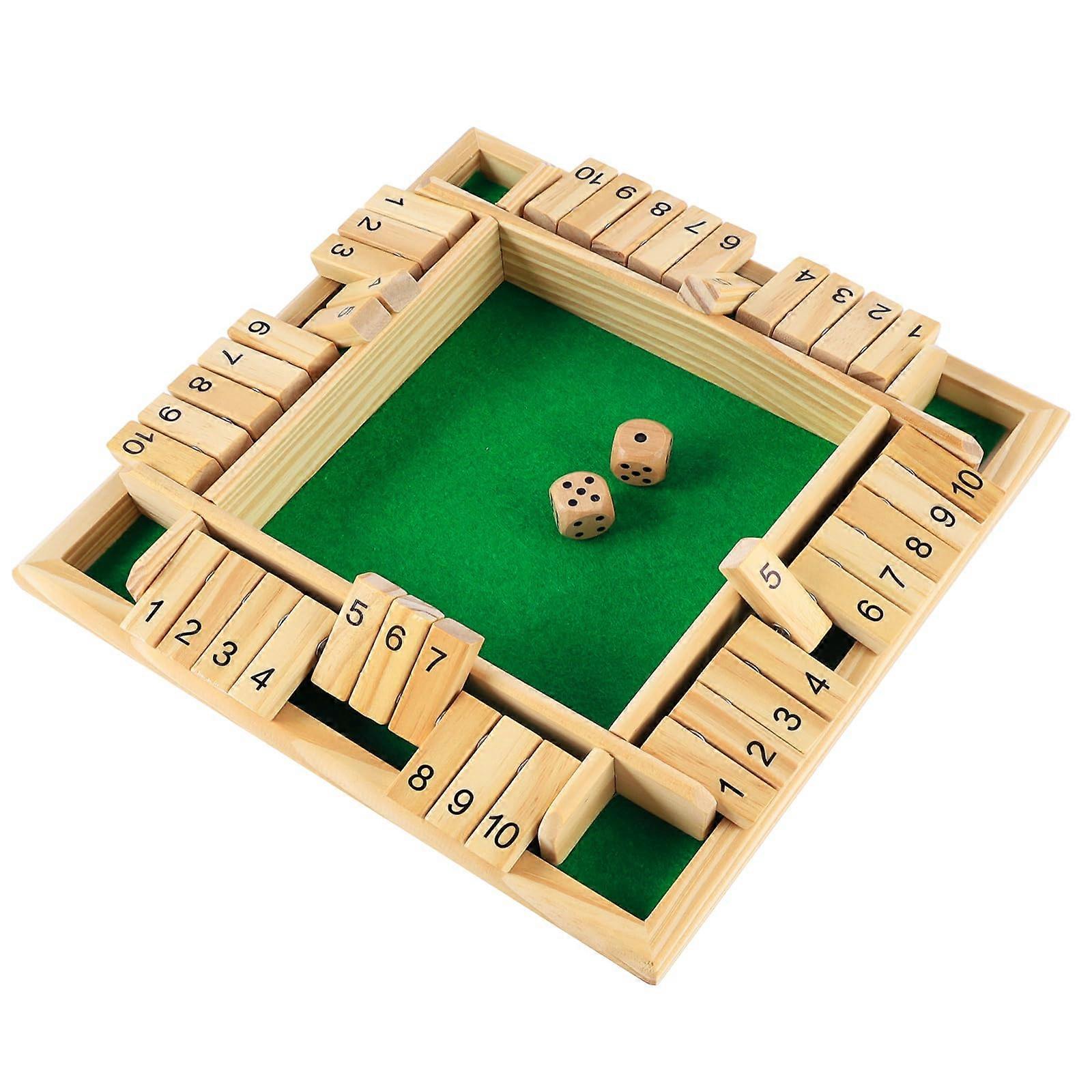 Shut The Box Game, Wooden Board Game with 2 Dice, Math Educational Toy for Children and Adults