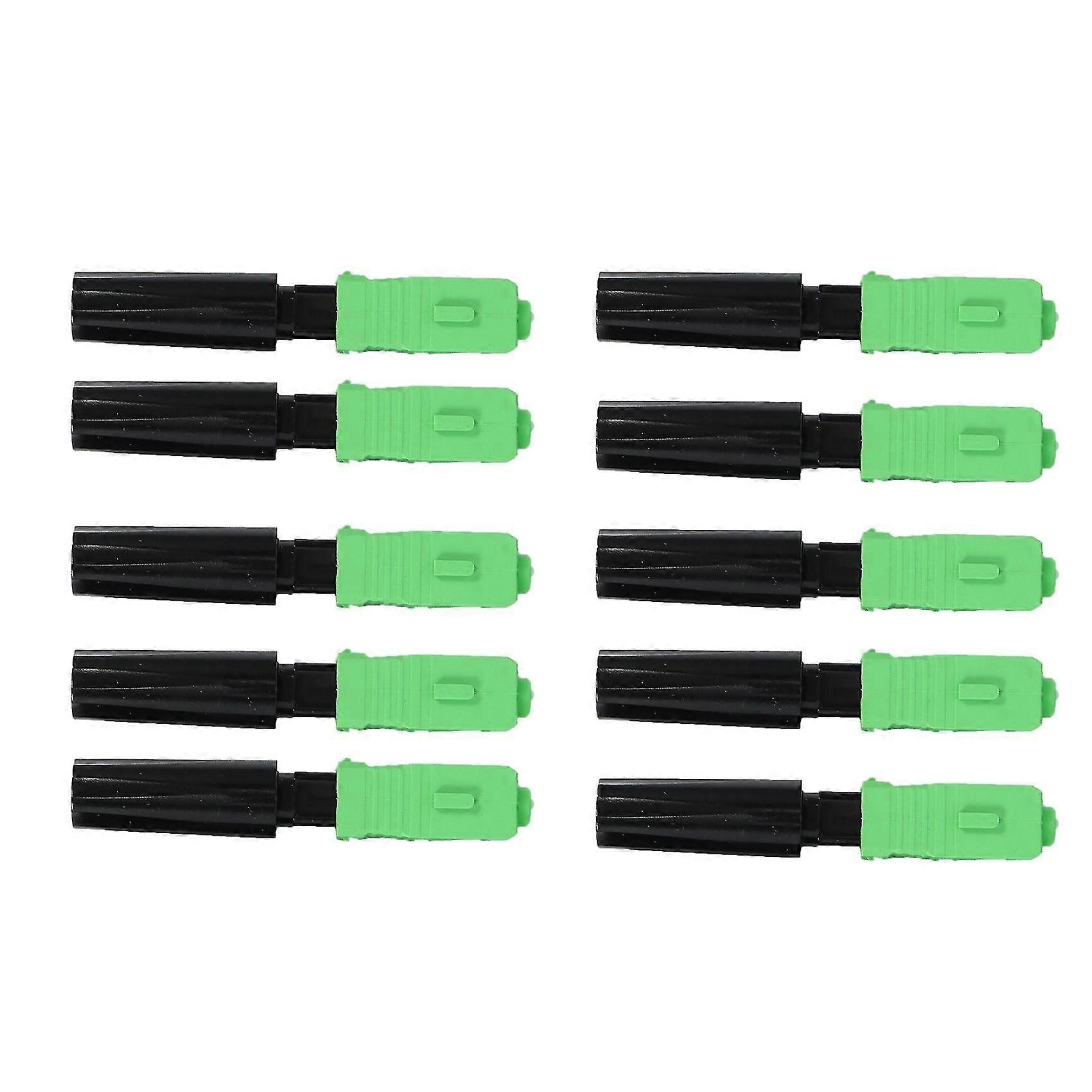 10pcs Ftth Embedded Quick Connector SC/APC Green Plastic Fiber Optic Connector,_a