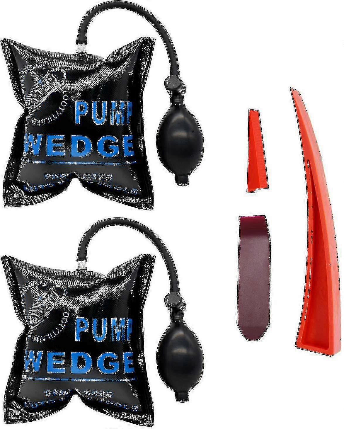 Automotive Air Wedge Pump Kit, 2 Pieces and Positioning Tool Inflatable Shim Bag