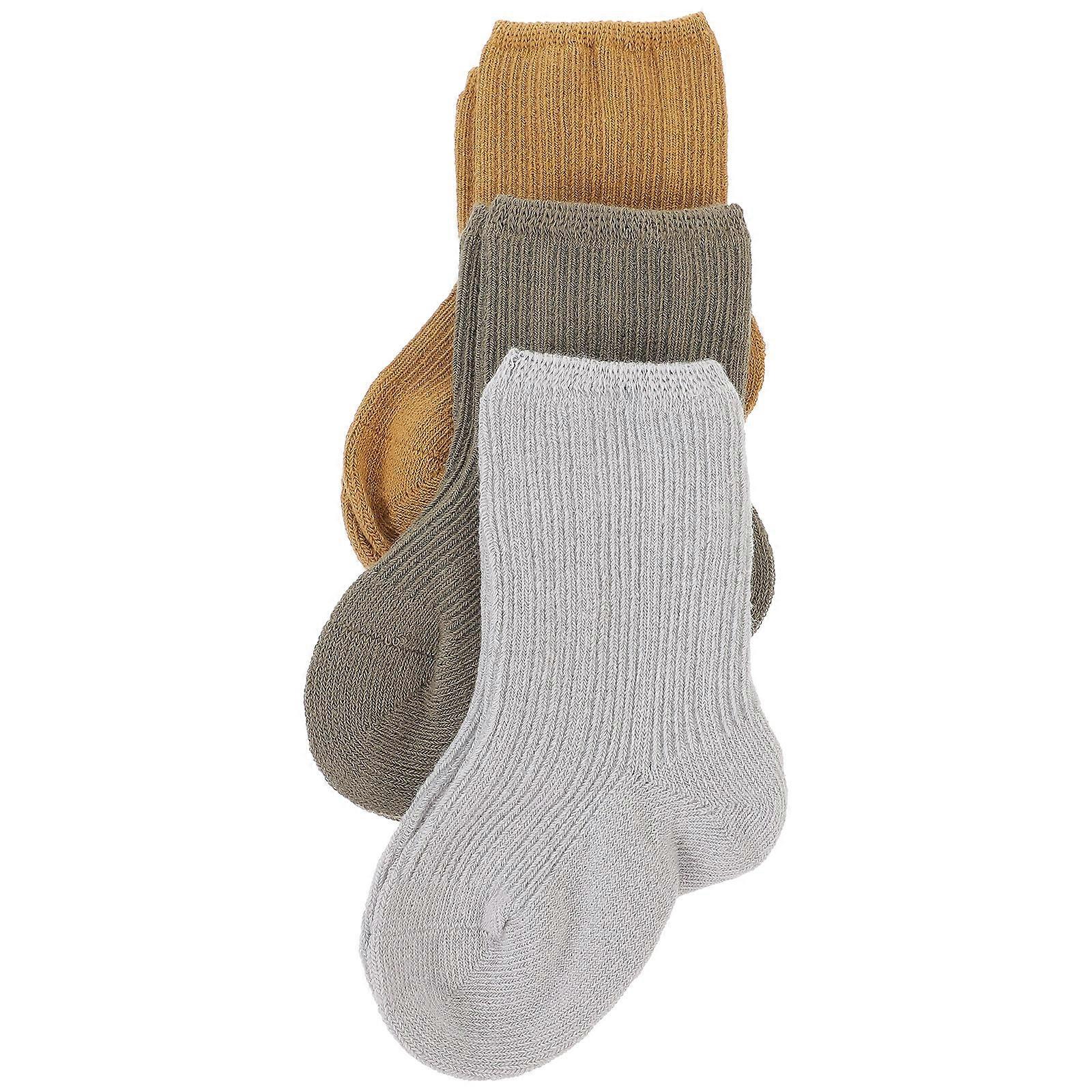 3 Pairs Warm Mid Tube Socks for Newborns – Breathable & Comfortable Fit for Spring and Autumn Wear