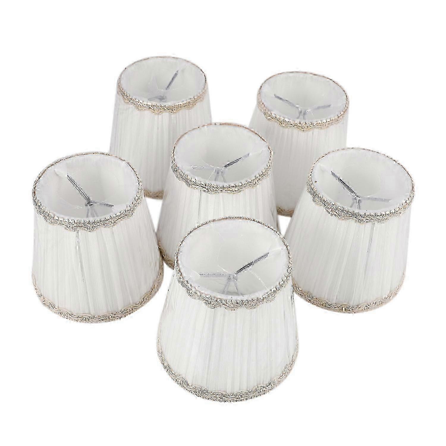 Chandelier Shades,ONLY for Candle Bulbs,Clip-On Lamp Shades,Set of 6, White JP