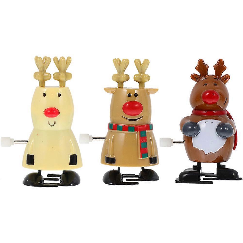 3pcs Christmas Wind Up Walking Santa & Reindeer Toy – Educational & Household Boys