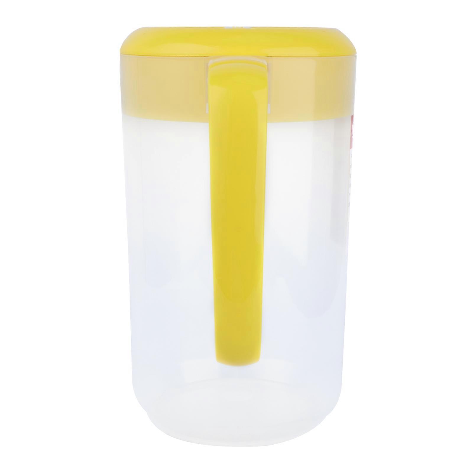Large Water Pitcher 4000ml Yellow Pitcher with Lid for Daily Life 1Pack