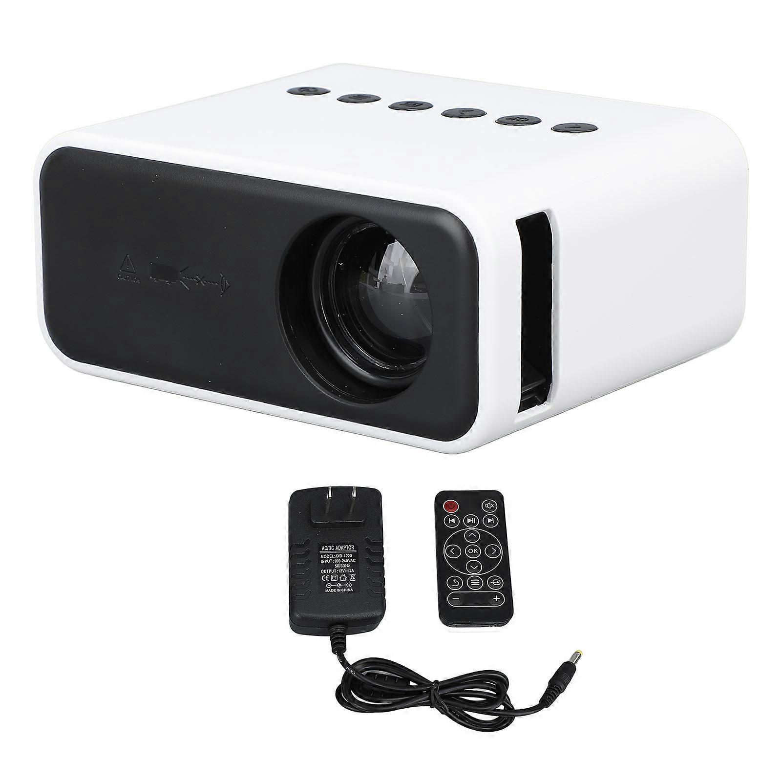 Mini Projector HD 1080P WiFi Wireless Wired, Portable Home Theater, White US Plug