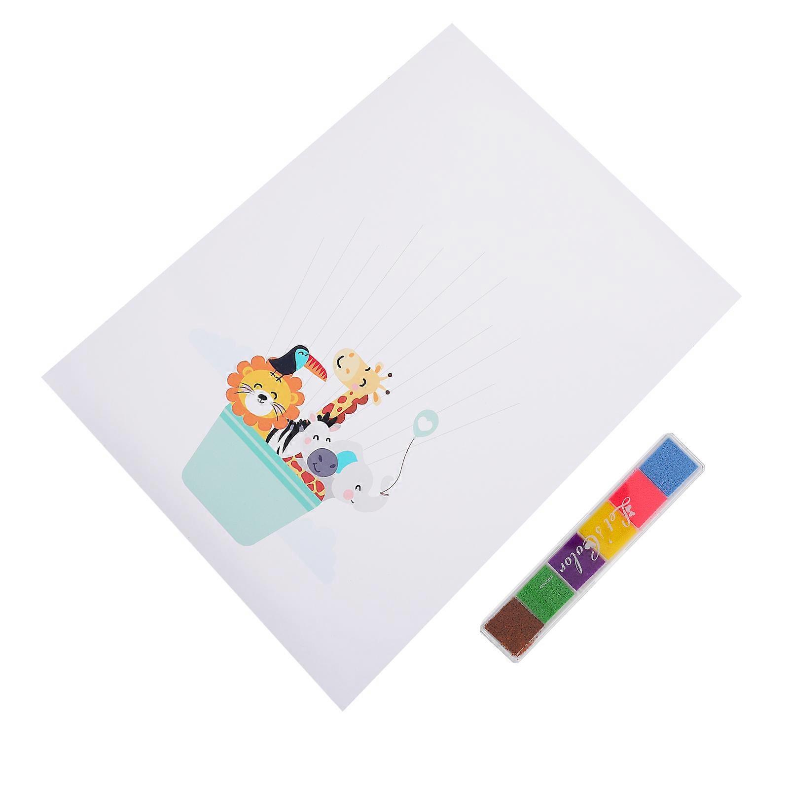 Childrens Paint Set Drawing Canvas Rectangular Shape Chemical Fiber Material Memory Recording Birthday Party 1Pack