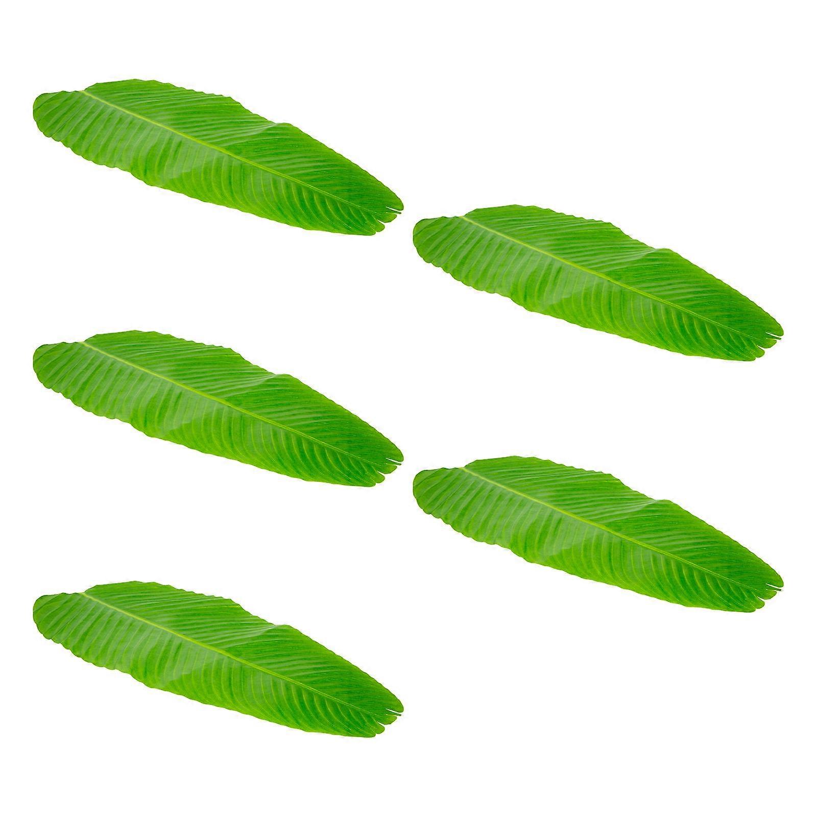 Green Artificial Leaf Coaster Set of 5 for Home Use Practical and with Creative Design