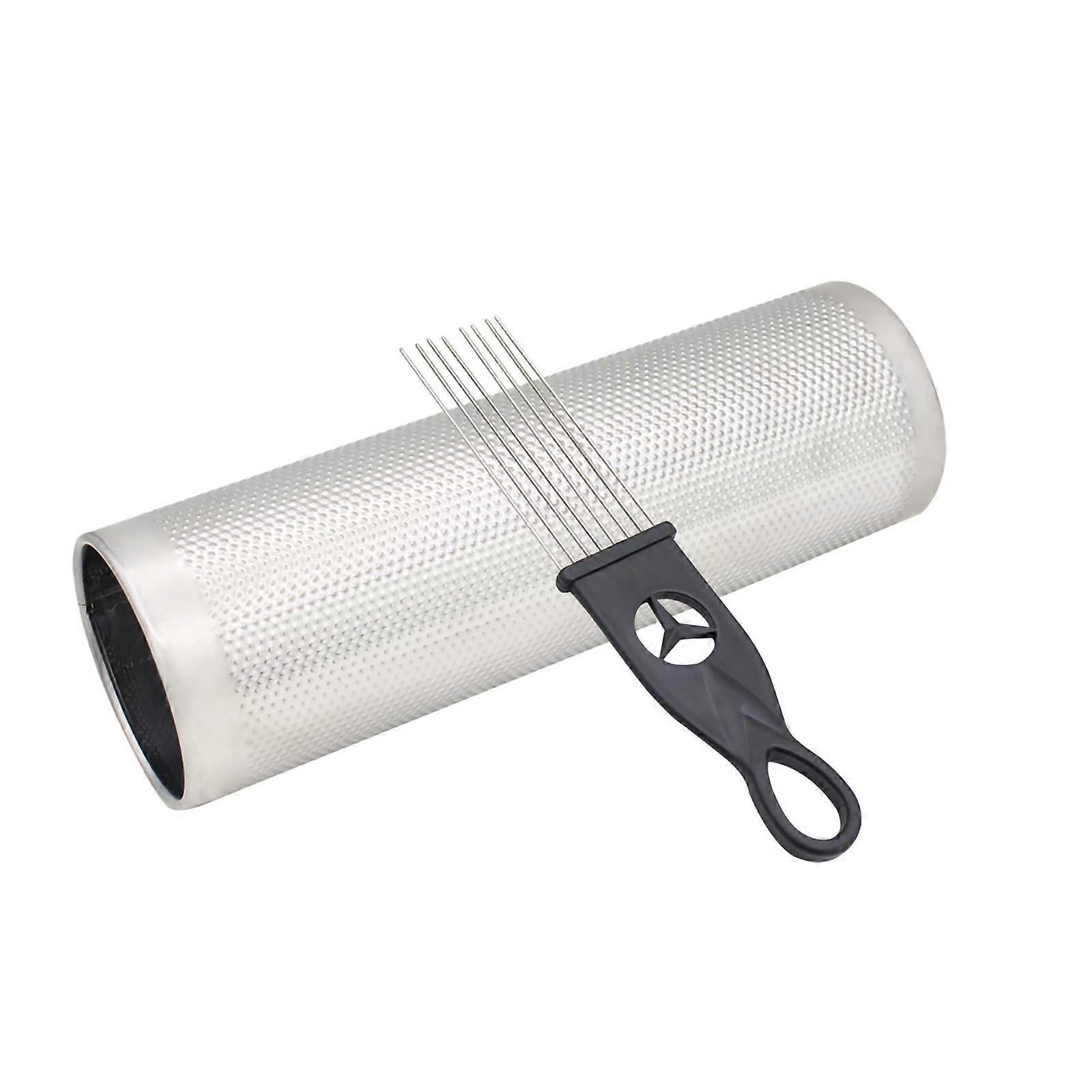 12 x 4 Inch Stainless Steel Guiro Shaker with Scraper for Latin Percussion, Stage Performances, and Beginners