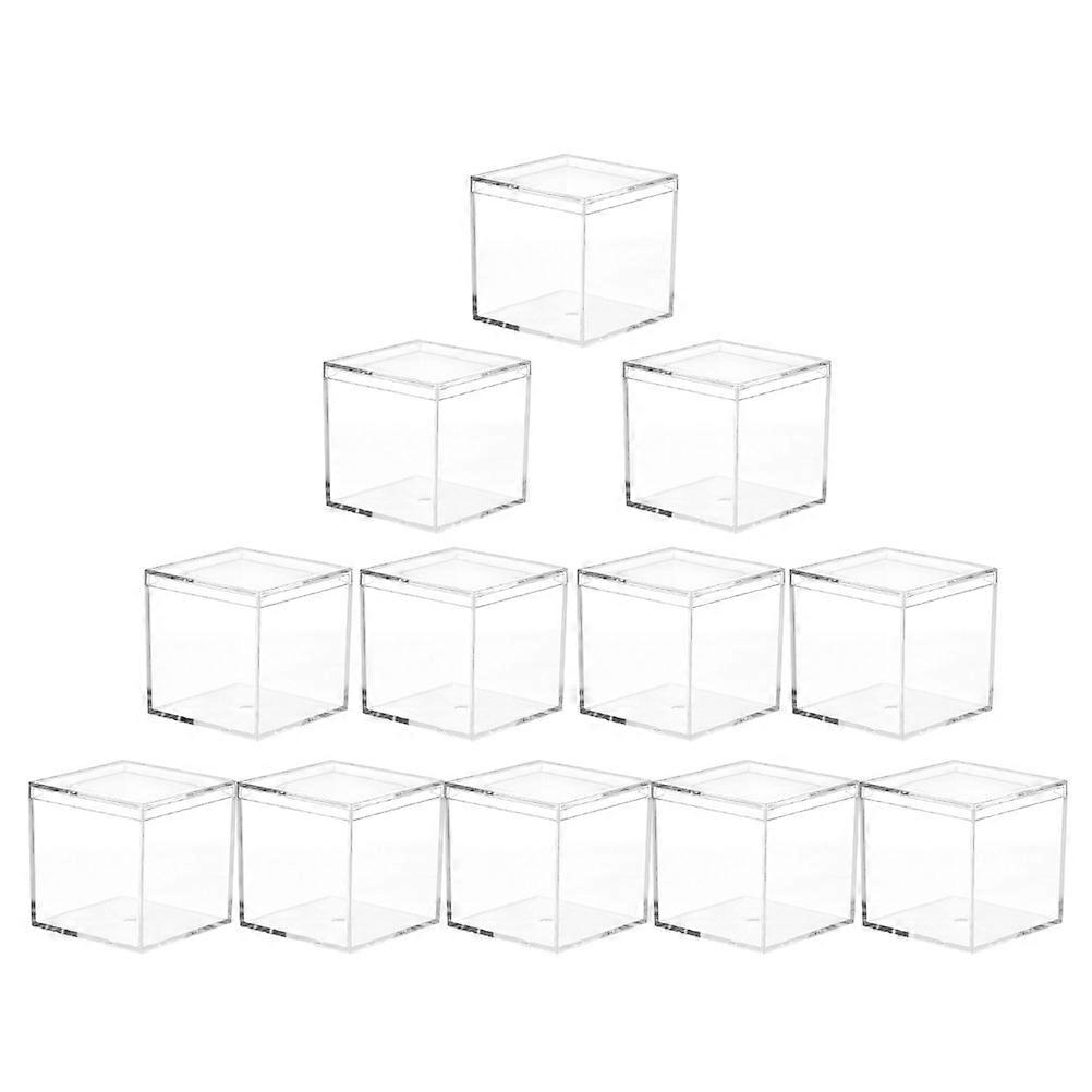 12Pcs Clear Square Favor Boxes Transparent Candy Gift Boxes