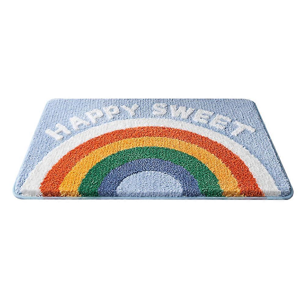 Mat for Bathroom and Home Multi Color AntiSlip Polyester and TPR 24 x 36 inches