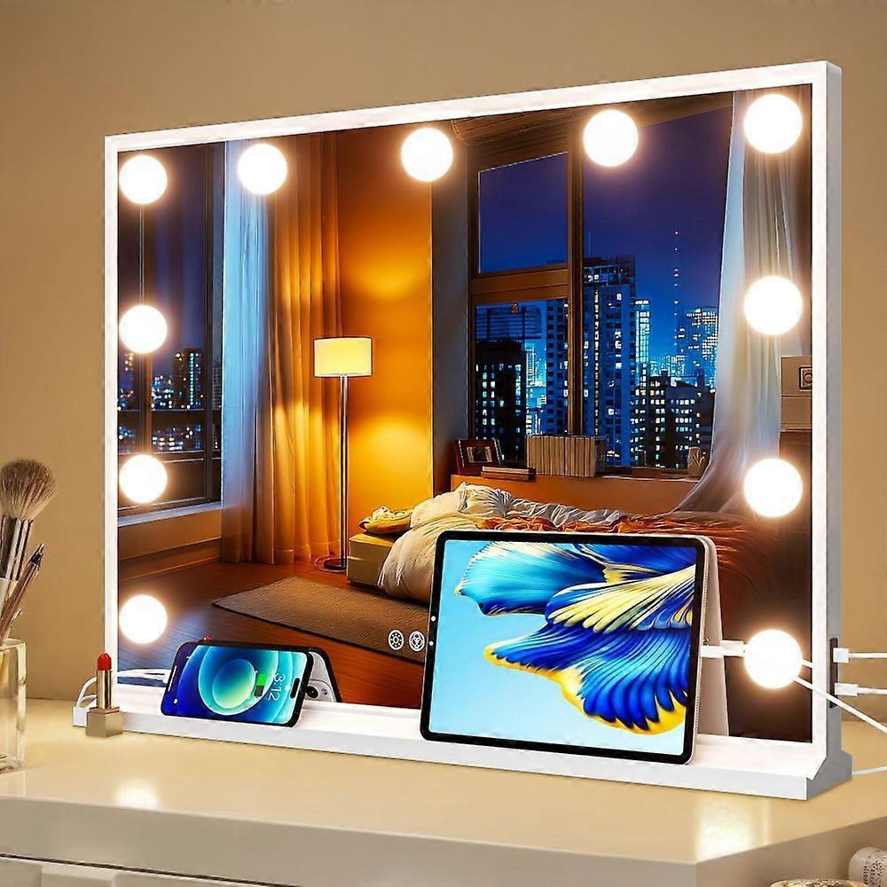 Grand miroir lumineux en aluminium Hollywood Vanity Bluetooth miroir de maquillage avec lumières