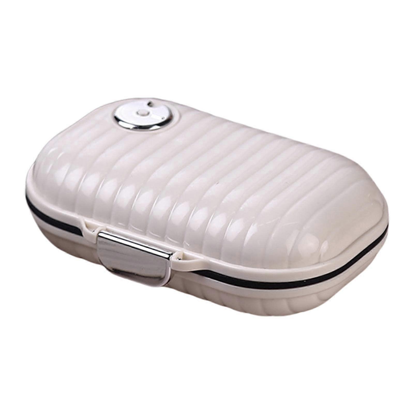 Pill Box with 7 Compartments, Portable Leakproof Travel Pill Organizer Small Size for Easy Carry in Battery Box