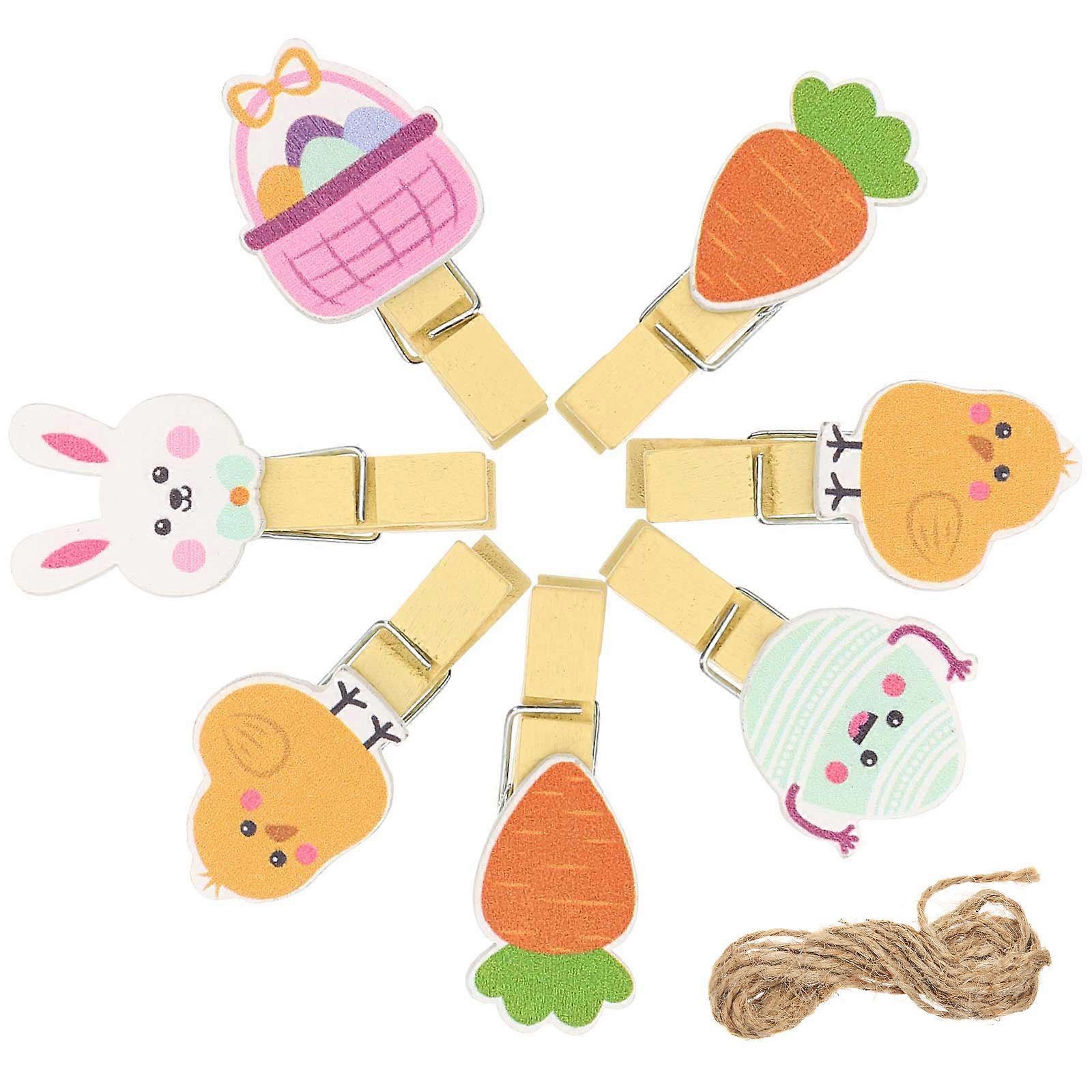 40pcs Mini Colored Wooden Clothespins for Crafts Photo Clips and Easter Themed Ornaments Decoration