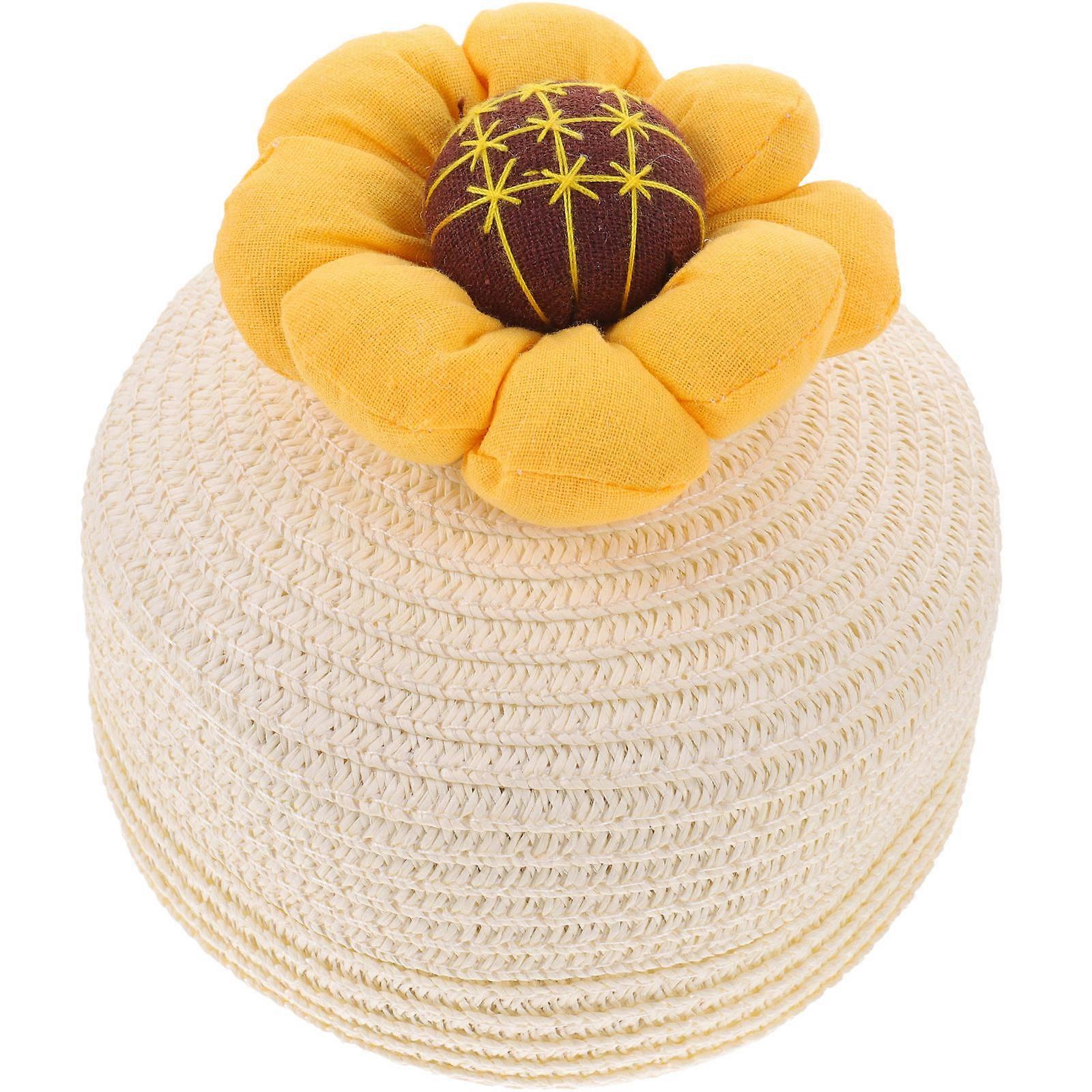 Stylish Mini Crossbody Straw Bag with Flower Decor for Summer – Durable Shoulder Pouch for Tissues & Candies