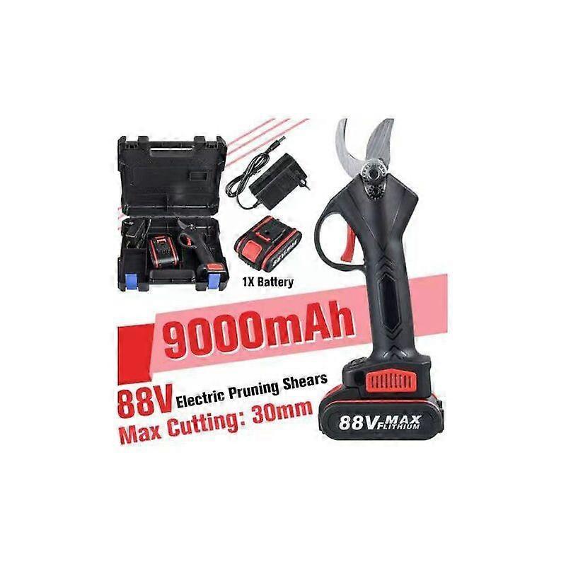 Battery Pruning Shears Tree Branch Pruner, Cutting Diameter 30mm, Rechargeable 9Ah Lithium Battery, 3-4 Hours Working Time