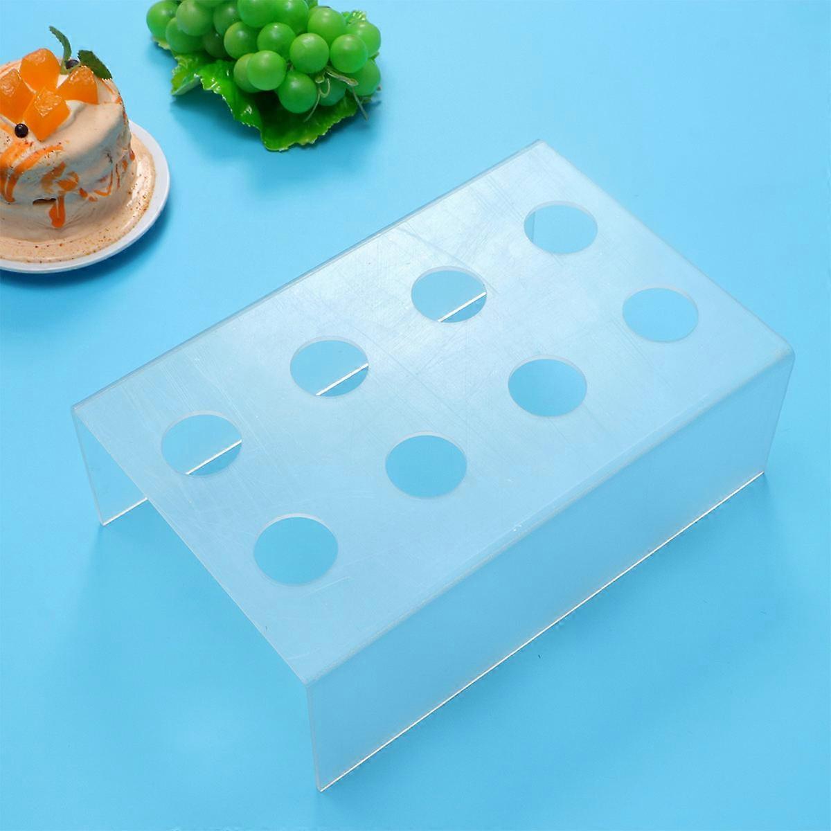 Acrylic Ice Cream Holder with 8 Holes for Mini Cones Clear Transparent Perfect for Parties and Outdoor Use 8 Holes