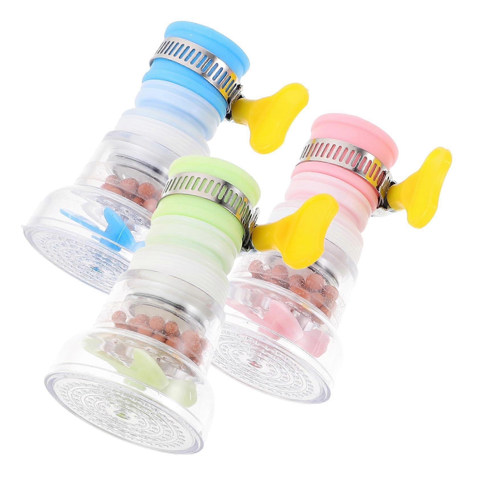 Tap Filter Strainer Pack of 3 with Rotatable Handle for Kitchen Taps Soft Rubber Kitchen Tap Diffuser Extension Filter