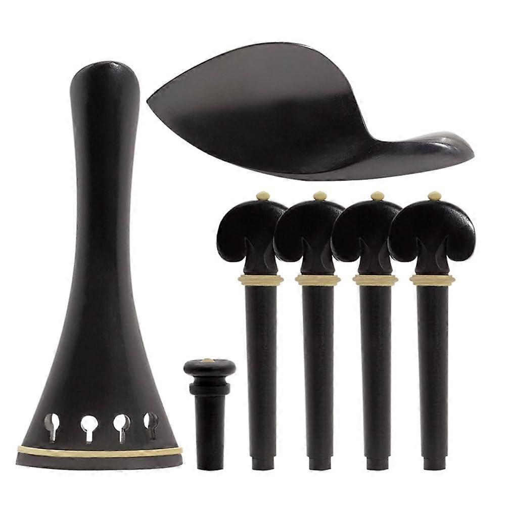 4/4 Violin Parts Accessories Set - Tailpiece, Chin Rest, Tail Nail, String Instrument Components for Beginners and Professionals
