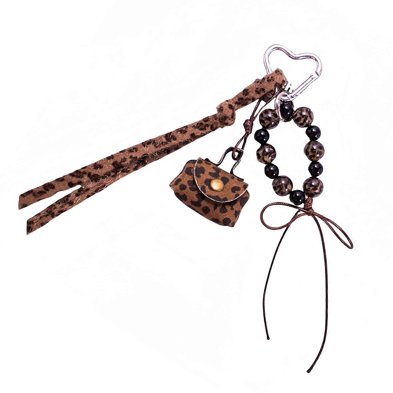 Leopard Print Keychain Compact For Handbags And Backpacks Everyday Use