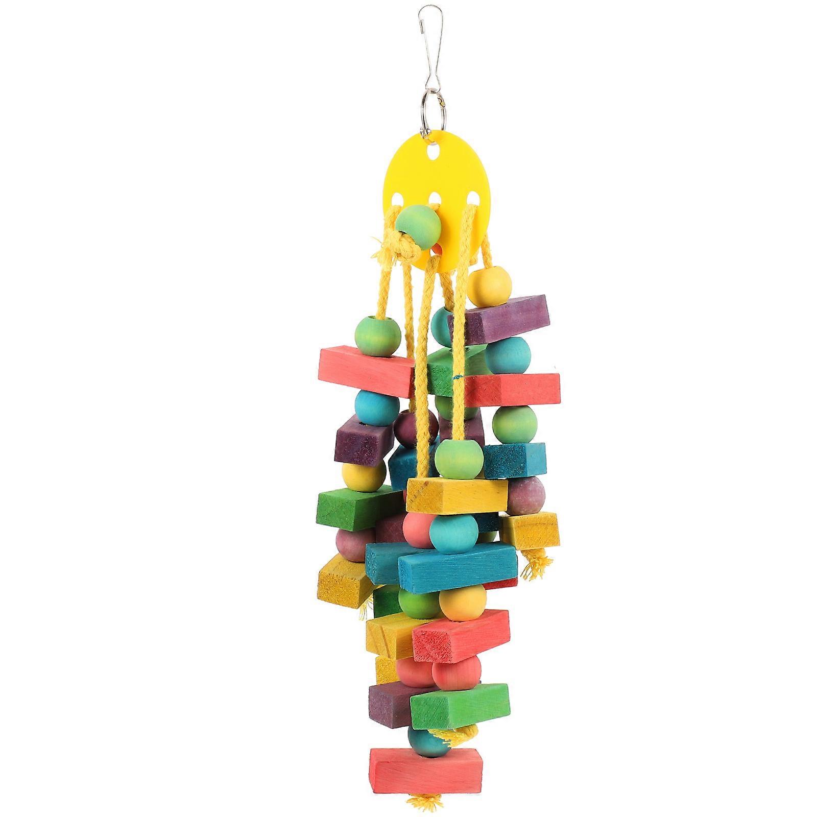 Wooden Bird Chew Toy for Parakeets and Small Pets Fun Foraging Toys Ideal for Cage Entertainment