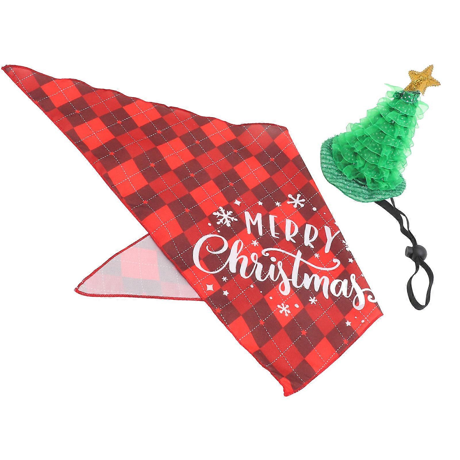 Adorable Dog Bandana And Christmas Party Hat Ideal For Pet Supplies During Festive Celebrations With 1 Set