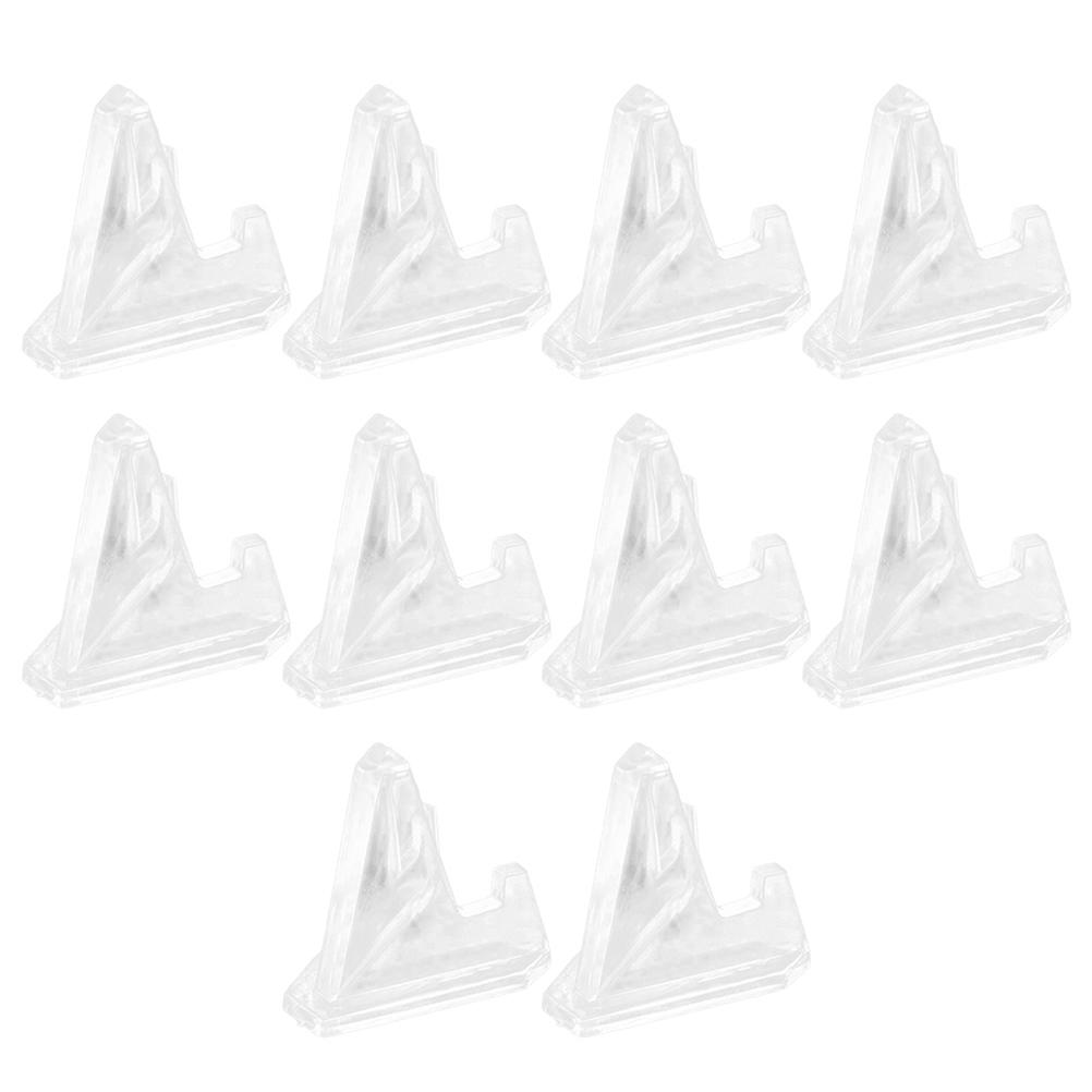10Pack Badge Storage Holders Display Stands For Collectors Clear Acrylic 3.6X3.6CM Triangle Design