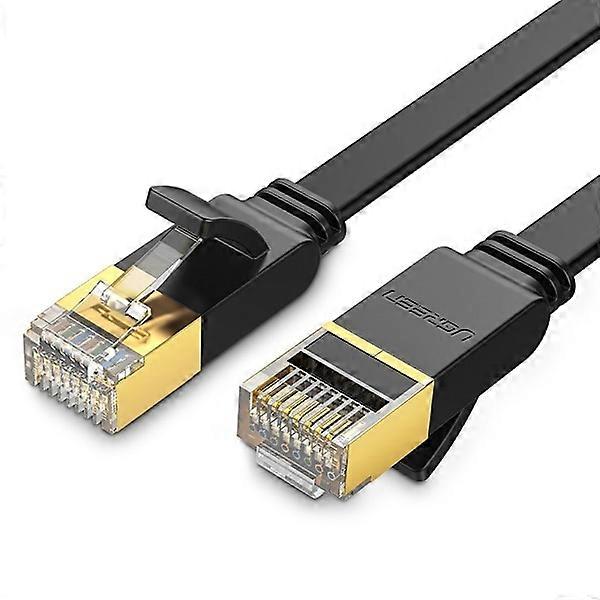 Flat Patch Cable LAN STP RJ45 Cat 7 10Gbps Network Cable 10m Black
