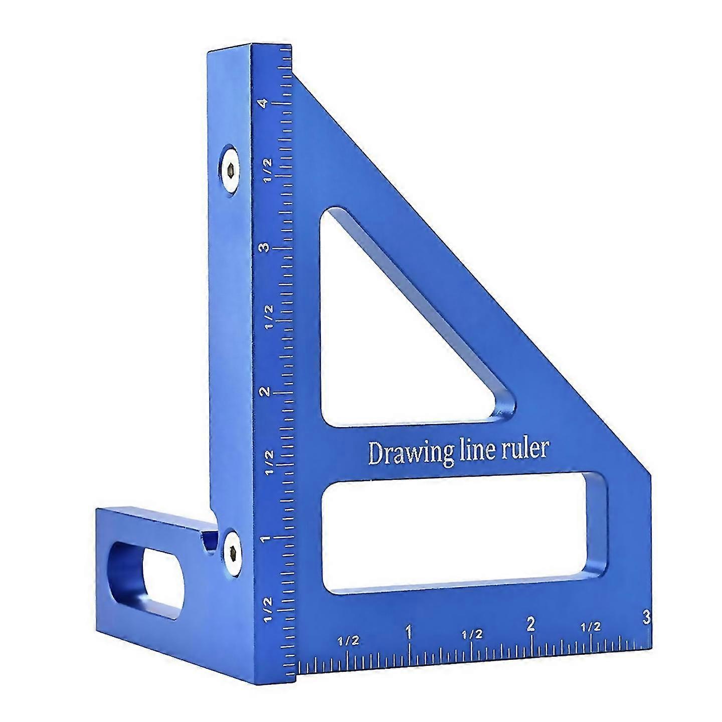 For 4590 Degree Woodworking Square Protractormiter Triangle Rulerblue