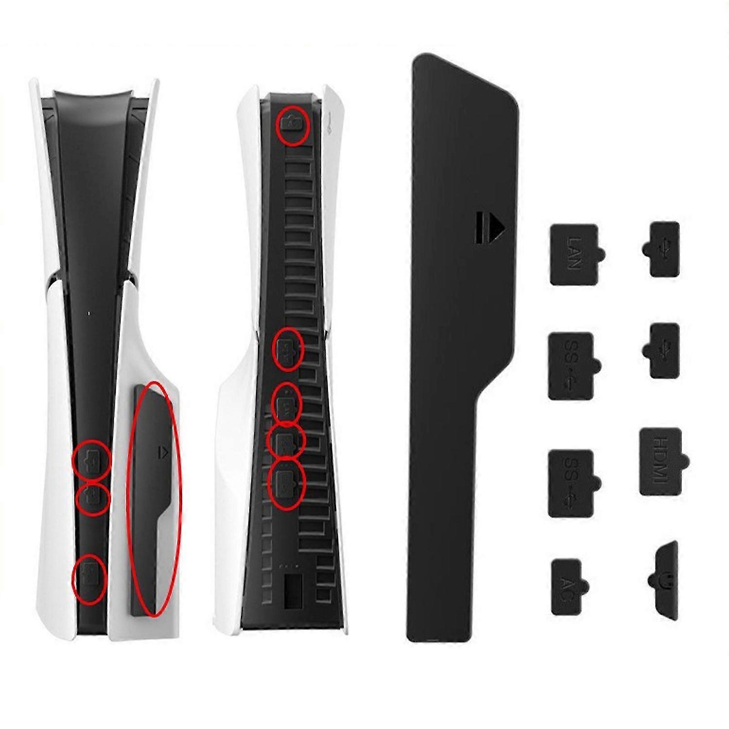 Silicone Dust Plugs Set For Ps5 Slim, 9pcs Dust Protector USB Hdmi Interface Cover, Dustproof Plug F