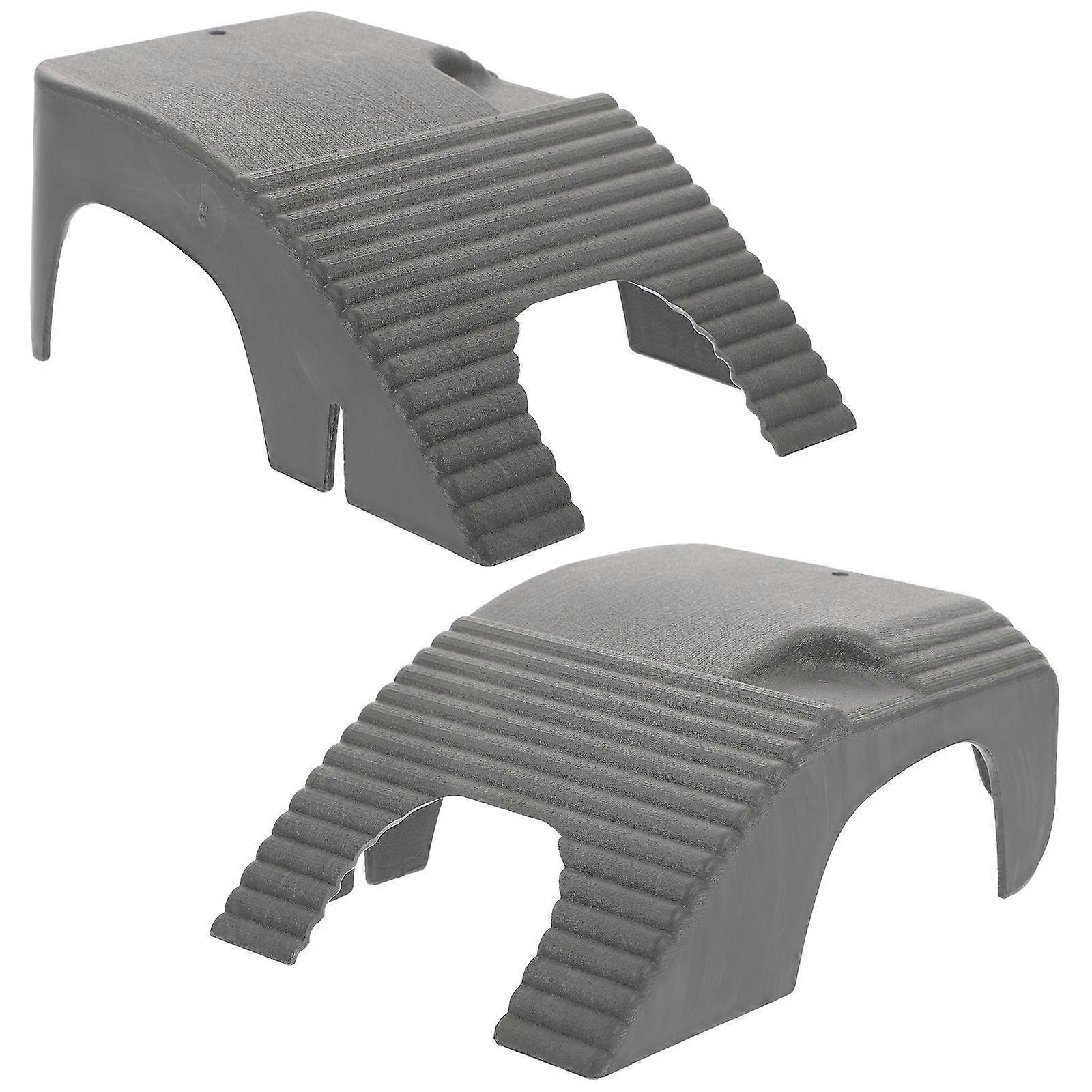 Dark Grey Turtle Basking Platform Made of Durable Plastic for Pet 2pcs Simple Climbing Stand