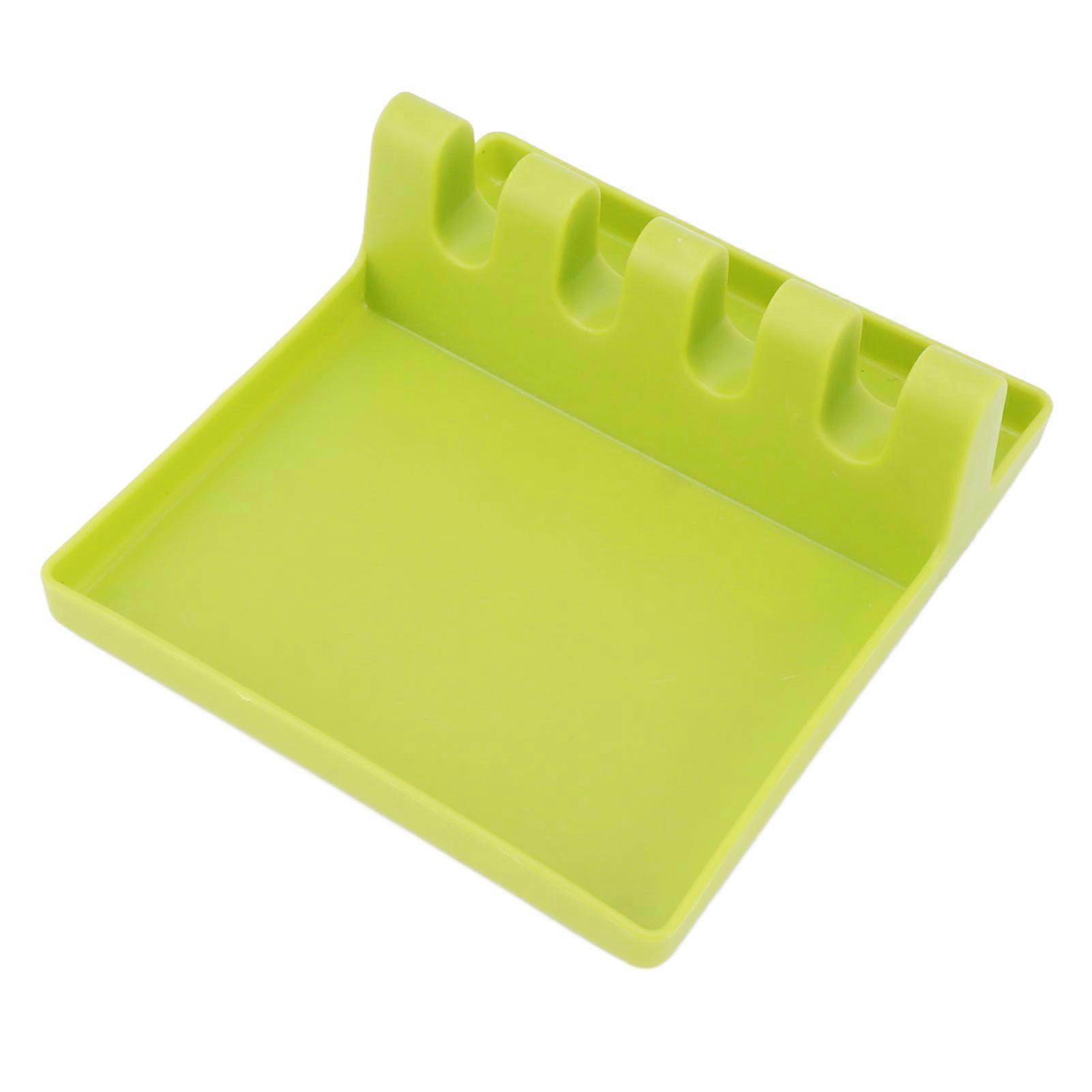 Multifunctional Green Plastic Spoon Rest Holder for Kitchen Countertop