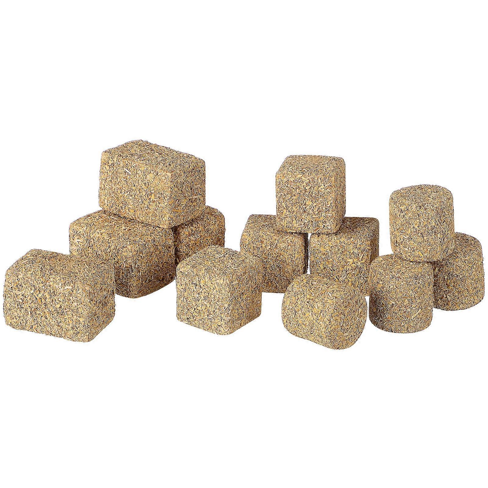 12pcs Mini Hayrick Straw Bale Ornaments for Dollhouse Garden Haystack Decor Autumn Display