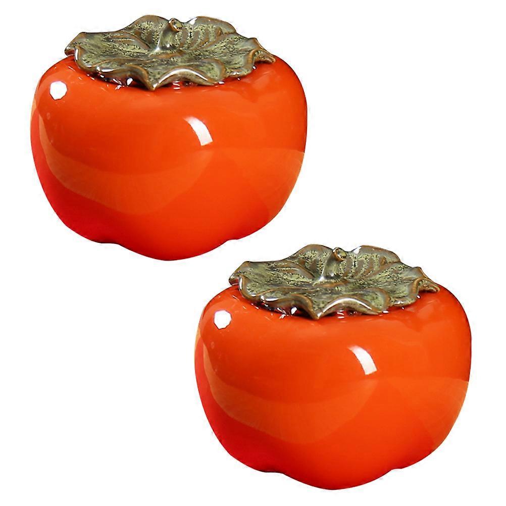 Orange Persimmon Shaped Tea Leaf Holder With Decorative Use And Good Toughness In 8X8X7CM Size 2Pcs