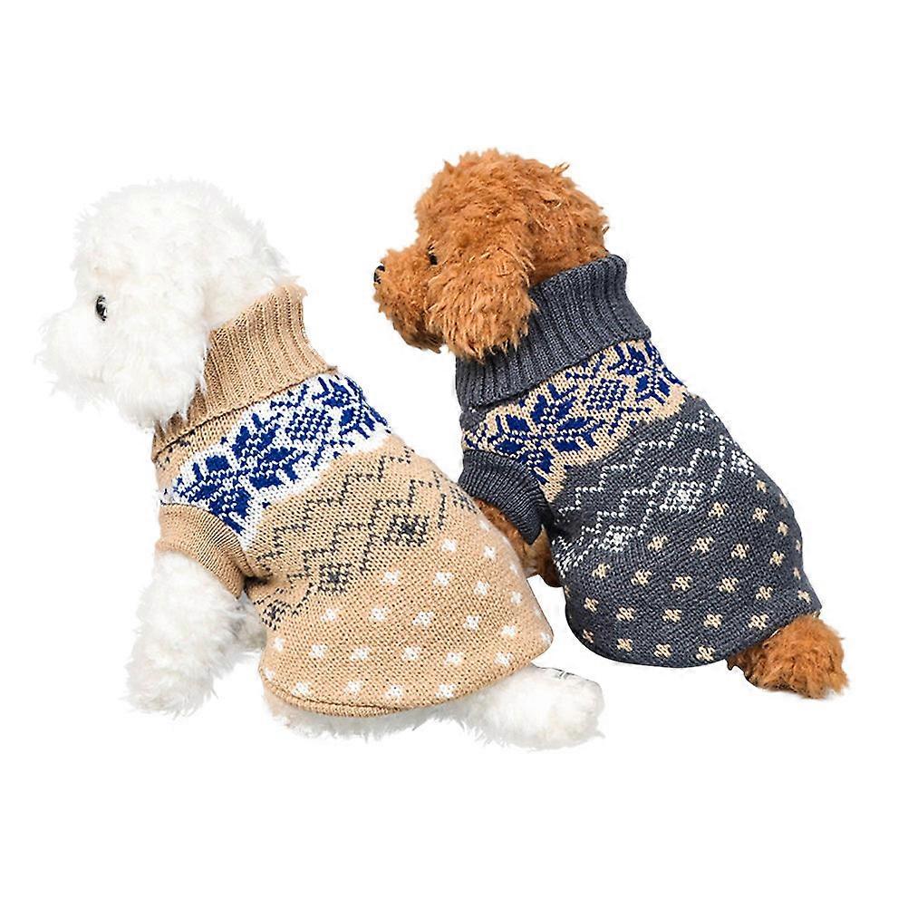 2Pcs Warm Pet Sweaters M Size Designed For Autumn Winter Outfits For Your Beloved Pets