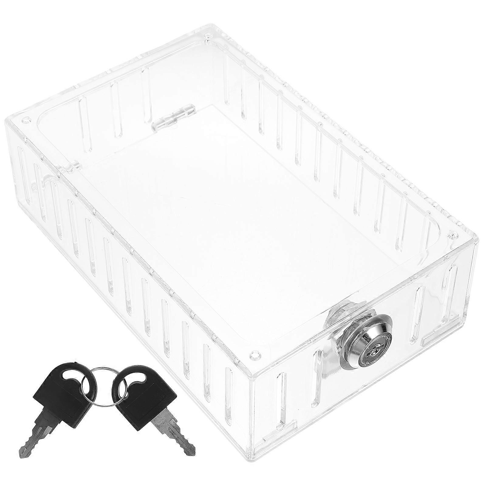 Transparent Thermostat Lock Box for Home Use Sturdy Plastic and Metal Material 1 Set