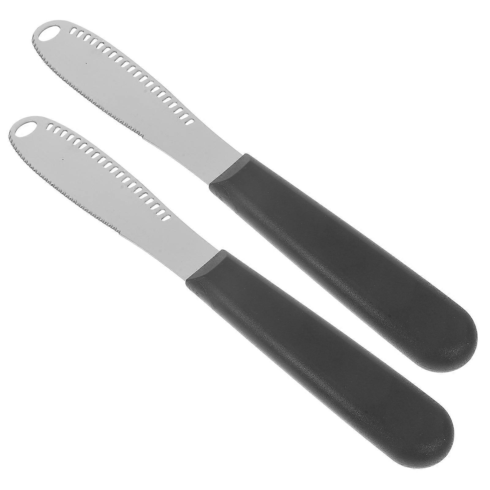 Ergonomic Stainless Steel Butter Spreader with Compact Size for Easy Black
