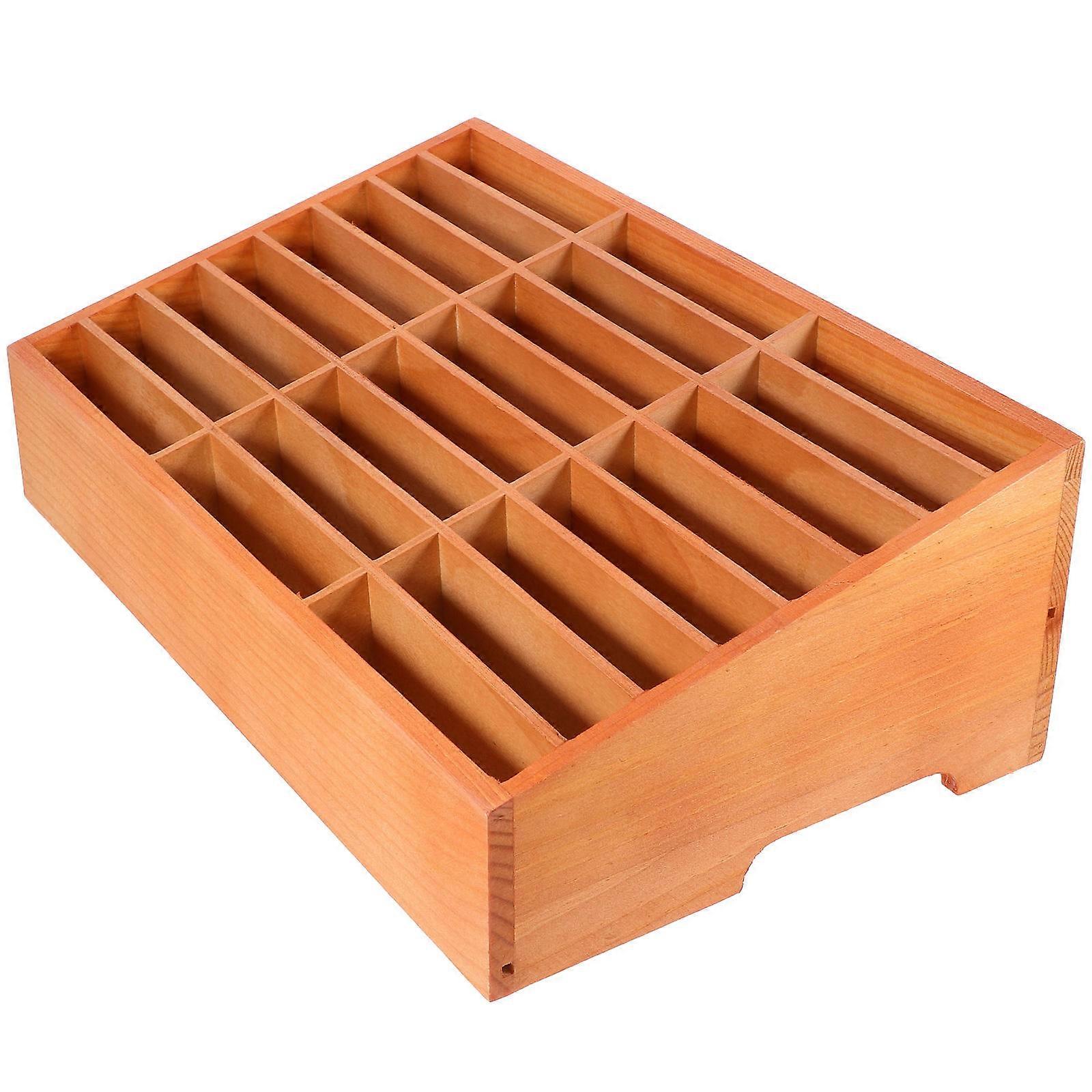 Multi-Functional Phone Holder Organizer For Office And School Supplies In Chocolate Wood 1Pcs
